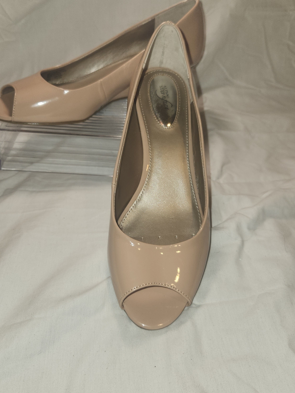 Alfani Nude Patent Peep-Toe Pumps 9